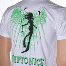 T-Shirt Bubble Dive White-Green Print